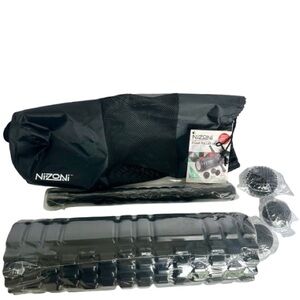 NIZONI 5-In-1 Deep Tissue Foam Roller Set Massage Recovery Kit W/ Carry Bag New
